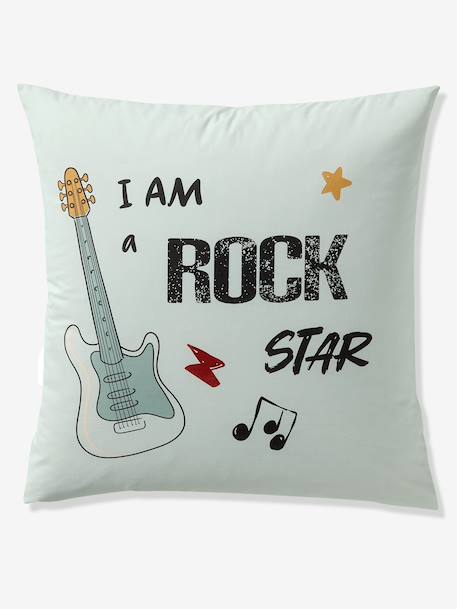 Duvet Cover Set + Pillowcase for Children, ROCK MUSIC sage green 