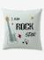 Duvet Cover Set + Pillowcase for Children, ROCK MUSIC sage green 