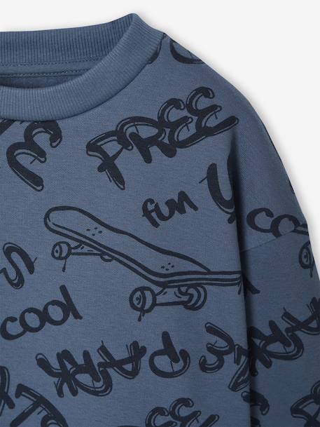 Printed Sweatshirt for Boys marl beige+medium blue+sage green 