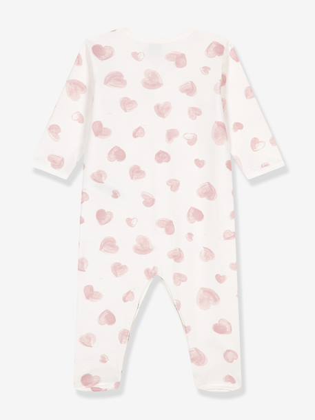 Baby pyjamas in PETIT BATEAU heart print fleece light blue 