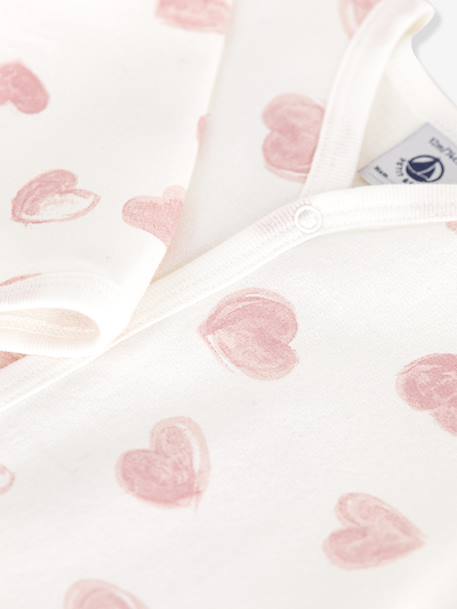 Baby pyjamas in PETIT BATEAU heart print fleece light blue 
