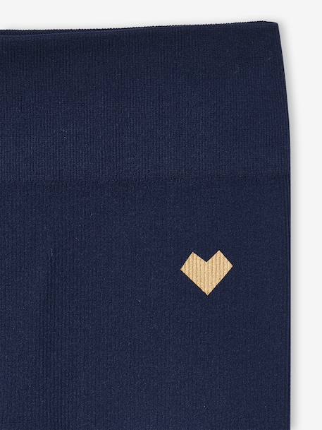 Seamless Ribbed Sportswear Leggings for Girls navy blue 
