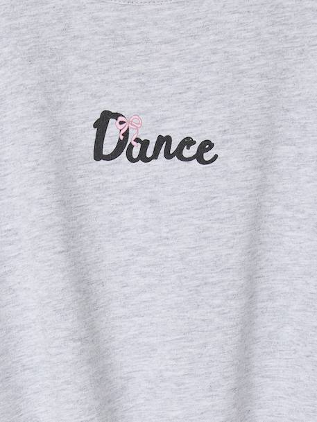 2-in-1 cropped sports T-shirt with girls bras marl grey 
