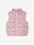 Sleeveless Lightweight Jacket with Floral Pattern for Girls navy blue+printed pink 