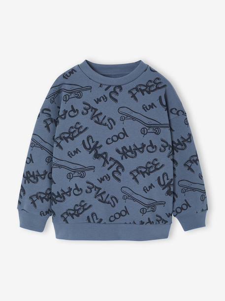 Printed Sweatshirt for Boys marl beige+medium blue+sage green 