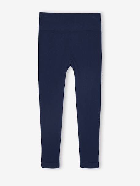 Seamless Ribbed Sportswear Leggings for Girls navy blue 