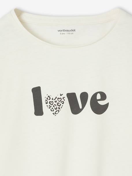 Pack of 3 long-sleeved girls' fancy t-shirts anthracite+coral+ecru+grey blue+indigo+mauve+rose 