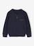 Long-Sleeved Varsity Cardigan for Boys marl grey+navy blue 