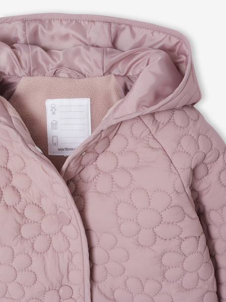 Lightweight Floral Jacket with Hood for Girls grey green+mauve 