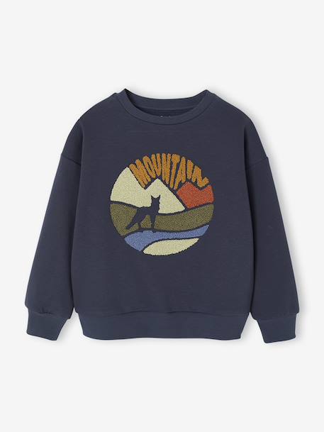 Sweatshirt with Bouclé Design for Boys navy blue 