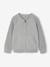 Long-Sleeved Varsity Cardigan for Boys marl grey+navy blue 