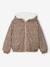 Reversible Leopard/Sherpa Windcheater with Hood for Girls beige+vanilla 