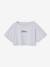 2-in-1 cropped sports T-shirt with girls bras marl grey 