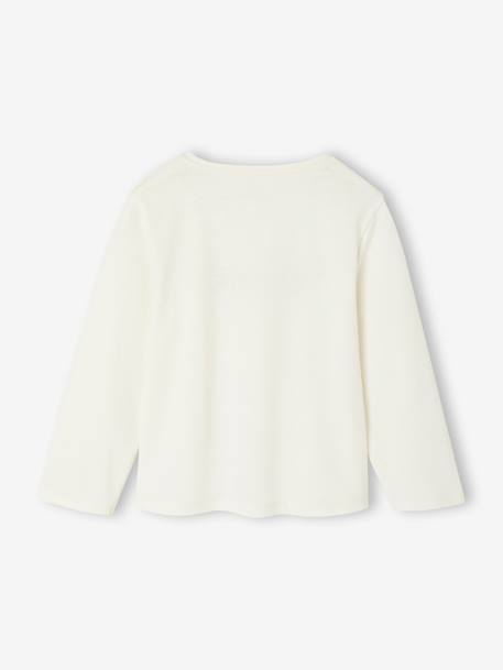 Pack of 3 long-sleeved girls' fancy t-shirts anthracite+coral+ecru+grey blue+indigo+mauve+rose 