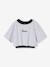 2-in-1 cropped sports T-shirt with girls bras marl grey 