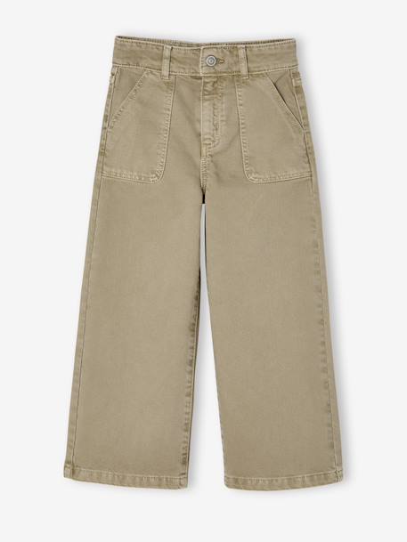 Medium Fit Wide Leg MorphologiK Trousers for Girls coral+grey green+khaki+old rose 
