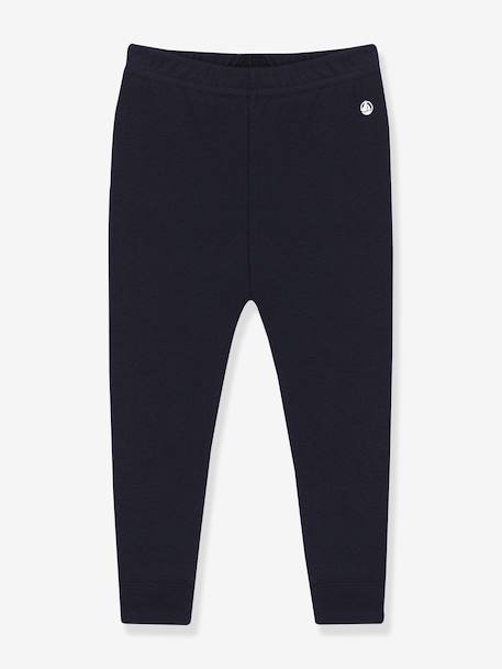 Plain Cotton Leggings for Babies, PETIT BATEAU navy blue 