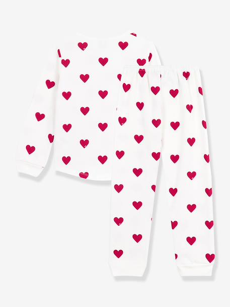 PETIT BATEAU heart print pyjamas for children white 