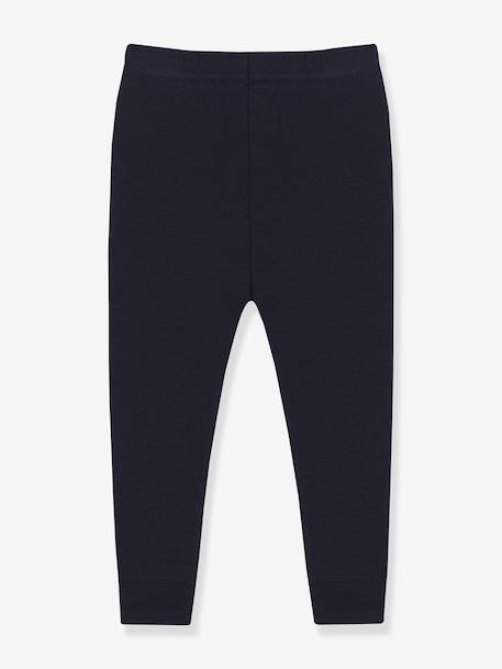 Plain Cotton Leggings for Babies, PETIT BATEAU navy blue 