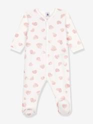 Baby pyjamas in PETIT BATEAU heart print fleece -Baby pyjamas in PETIT BATEAU heart print fleece