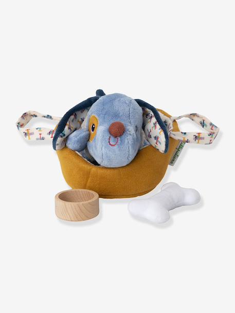 Cuddly toy animal and its LILLIPUTIENS basket blue+rose 
