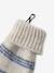 Striped Set: Beanie + Snood + Mittens/Gloves for Girls vanilla 