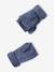 'Heart' Beanie + Snood + Gloves/Mittens Set for Girls ecru+navy blue 