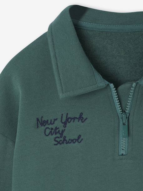 Embroidered Funnel-Neck Sweatshirt for Boys green 