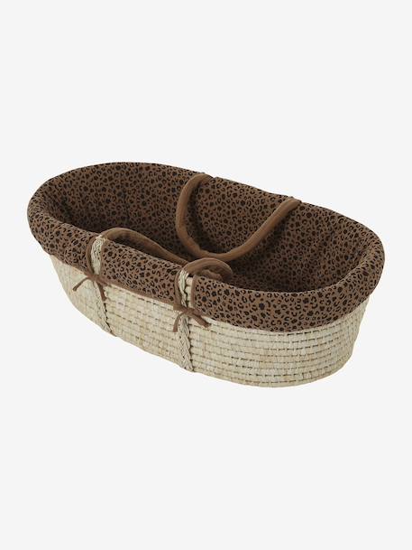 Moses Basket in Woven Natural Fibres for Babies, ENVIE DE FRAISE 0016+beige+sage green 