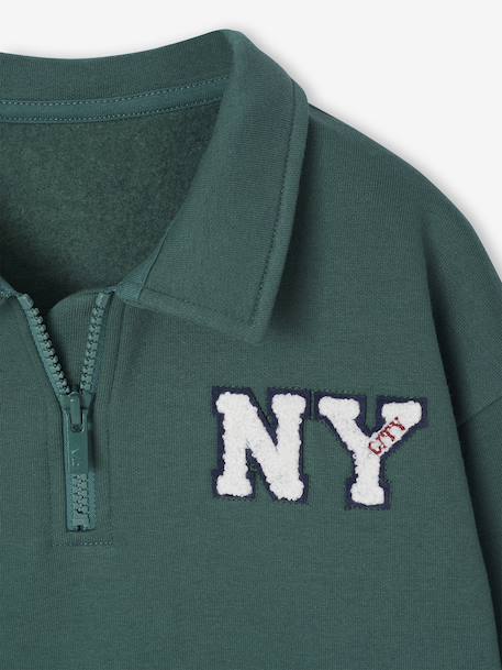 Embroidered Funnel-Neck Sweatshirt for Boys green 