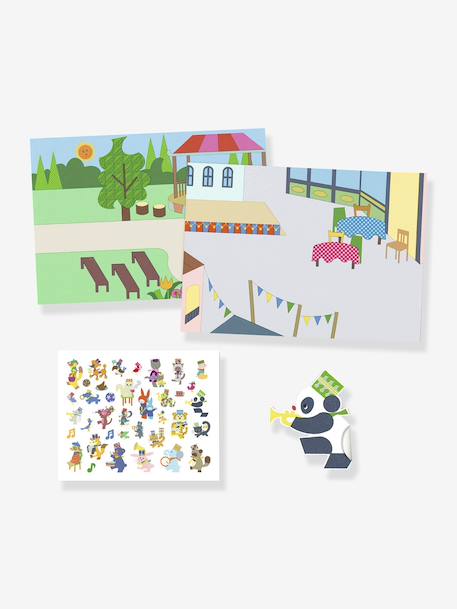 Repositionable Fanfare DJECO wall stickers green 