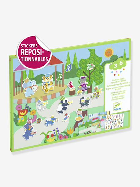 Repositionable Fanfare DJECO wall stickers green 