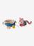 Cuddly toy animal and its LILLIPUTIENS basket blue+rose 