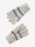 Striped Set: Beanie + Snood + Mittens/Gloves for Girls vanilla 