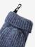 'Heart' Beanie + Snood + Gloves/Mittens Set for Girls ecru+navy blue 