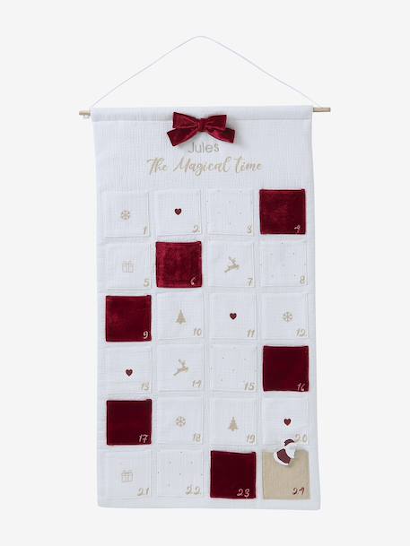 Customisable cotton muslin Advent calendar ecru 