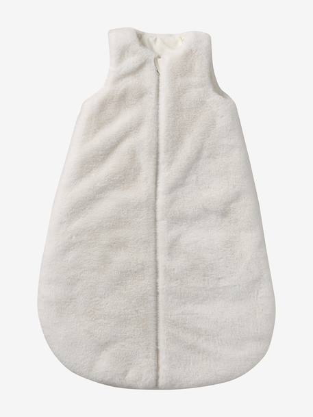Baby sleeping bag with detachable sleeves in faux fur ENVIE DE FRAISE ecru 