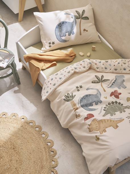 Duvet Cover & Pillowcase Set for Babies, MINISAURUS ecru 