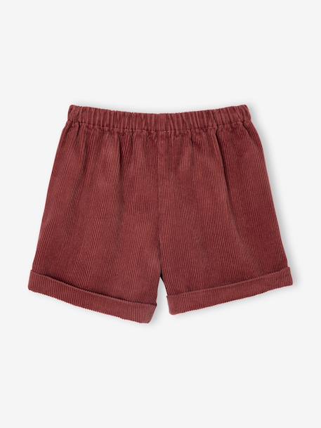 Corduroy Shorts with Heart Pockets, Easy To Slip On, for Girls khaki+navy blue+old rose+rose 