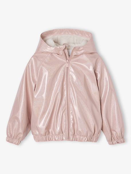 Lined Shiny-Effect Windcheater for Girls pale pink 