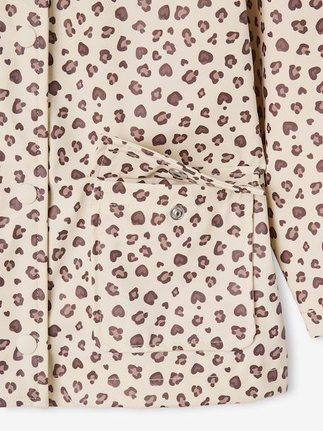 Printed hooded raincoat for girls multicoloured+navy blue+vanilla 