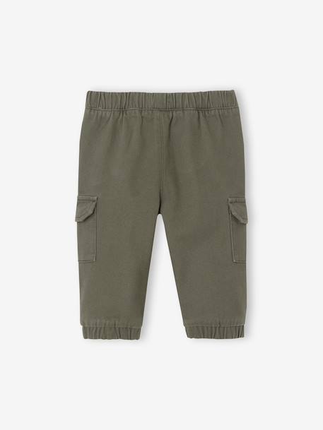 Twill Cargo Trousers for Babies navy blue+olive 