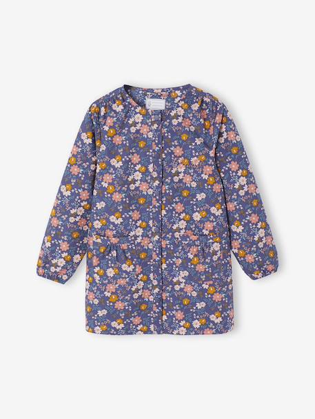 Customisable Flowers girl's smock navy blue 
