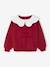 Girl's sweatshirt with English embroidery collar and flocked velvet message ecru+marl grey+mauve+pale pink+red 