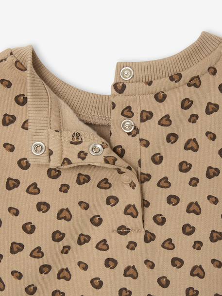 Sweatshirt with leopard print taupe+vanilla 