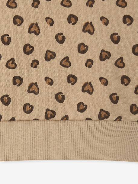 Sweatshirt with leopard print taupe+vanilla 