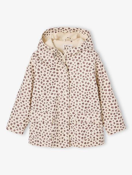 Printed hooded raincoat for girls multicoloured+navy blue+vanilla 
