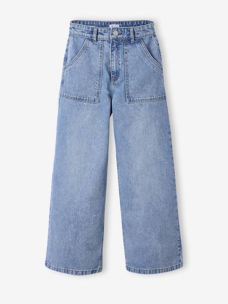 Wide-Leg Carpenter Trousers for Girls, JONEN deep blue+denim grey+medium blue 