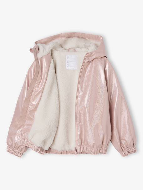 Lined Shiny-Effect Windcheater for Girls pale pink 