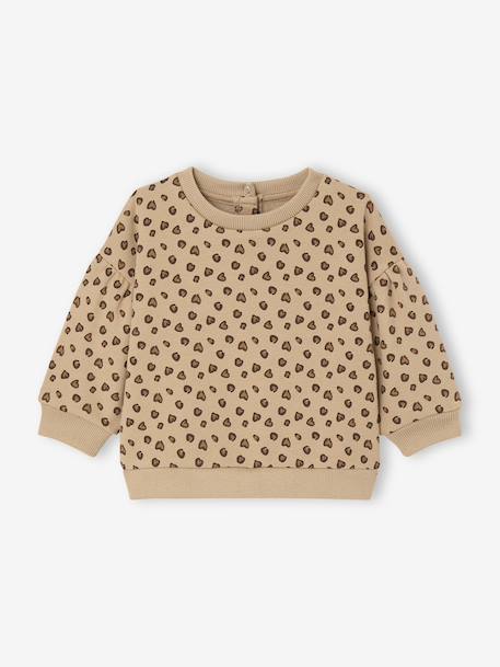 Sweatshirt with leopard print taupe+vanilla 